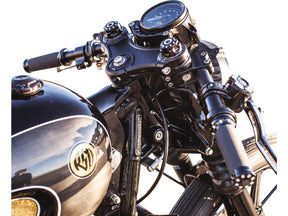 Roland Sands Design Clip On Handlebar For 39mm Fork Tubes Dimpled Black Anodized 1" Roland Sands Design