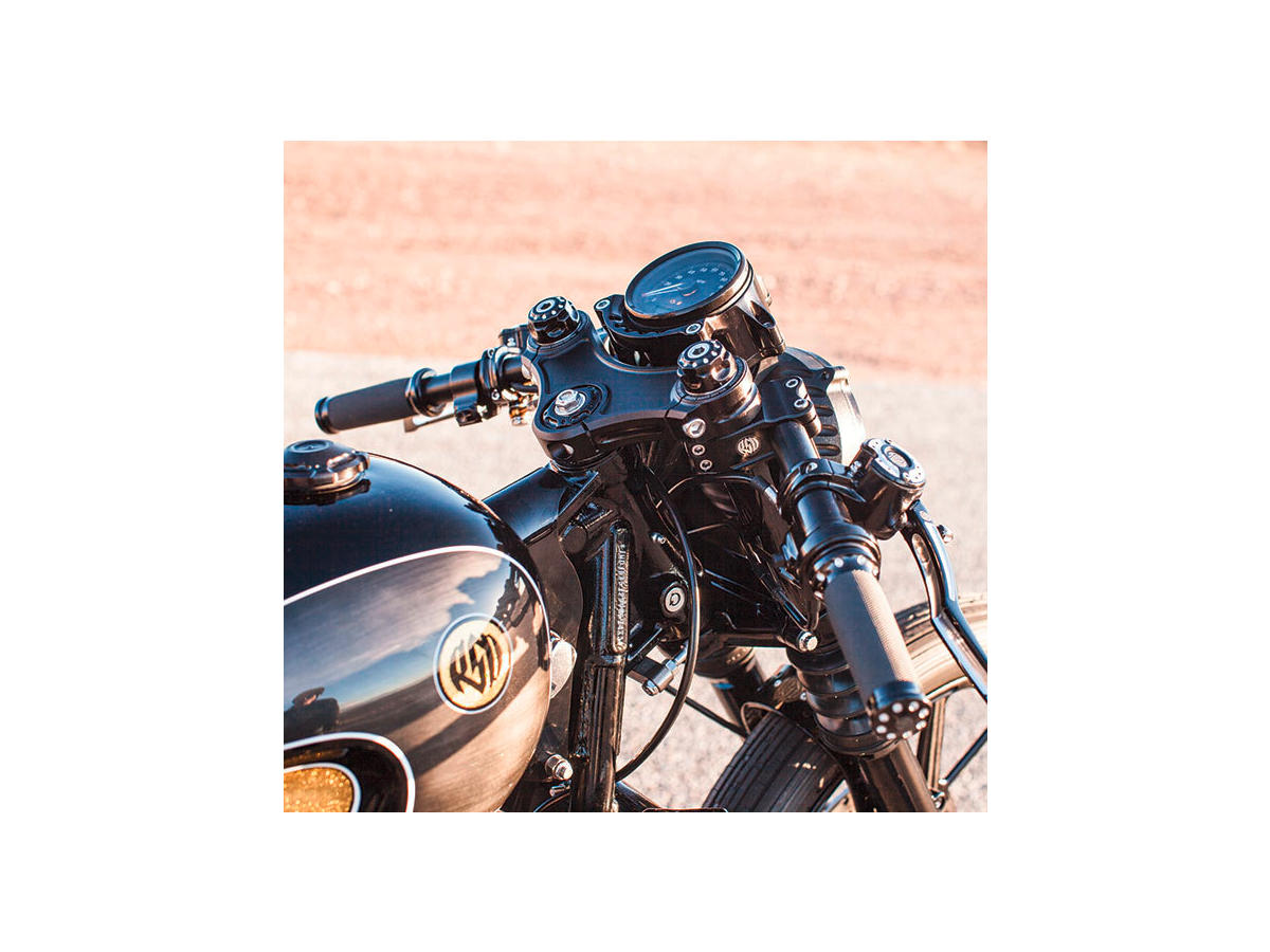 Roland Sands Design Clip On Handlebar For 39mm Fork Tubes Dimpled Black Ops 1" Roland Sands Design