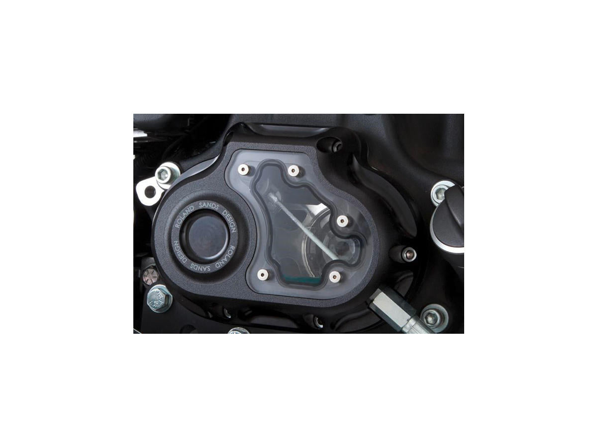 Roland Sands Design Clarity Transmission Side Cover For Cable Clutches, 6 Speed, Black Ops Black Ops Roland Sands Design