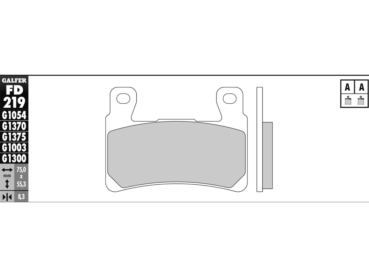 Galfer Semi Metallic Compound G1054 Brake Pad Organic Front Galfer Default Title