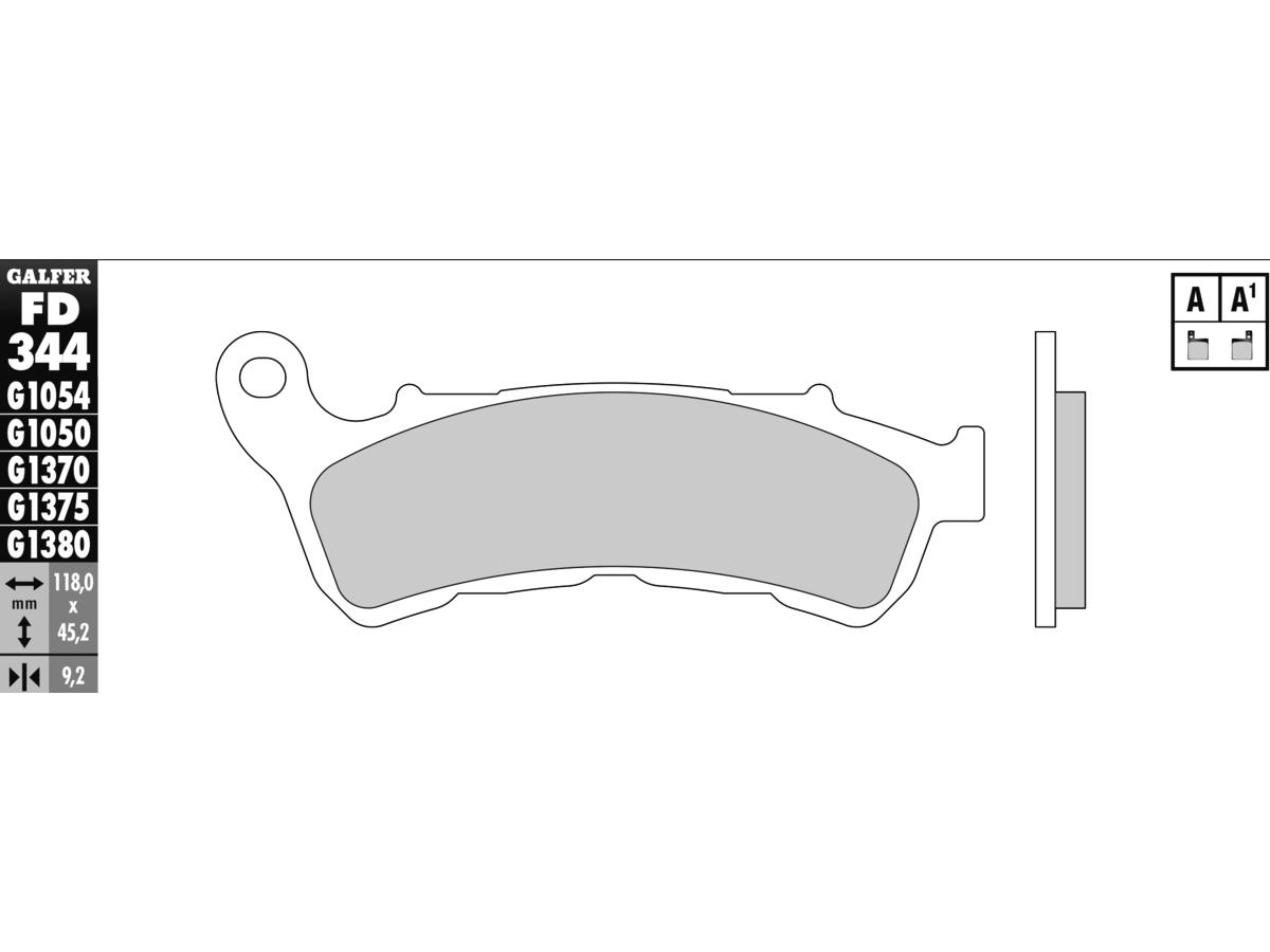 Galfer Semi Metallic Compound G1054 Brake Pad Organic Front Galfer Default Title