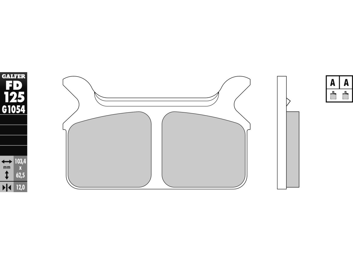 Galfer Semi Metallic Compound G1054 Brake Pad Organic Rear Galfer Default Title