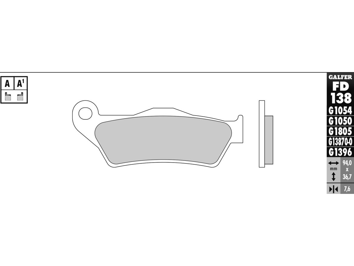 Galfer Semi Metallic Compound G1054 Brake Pad Organic Rear Galfer Default Title