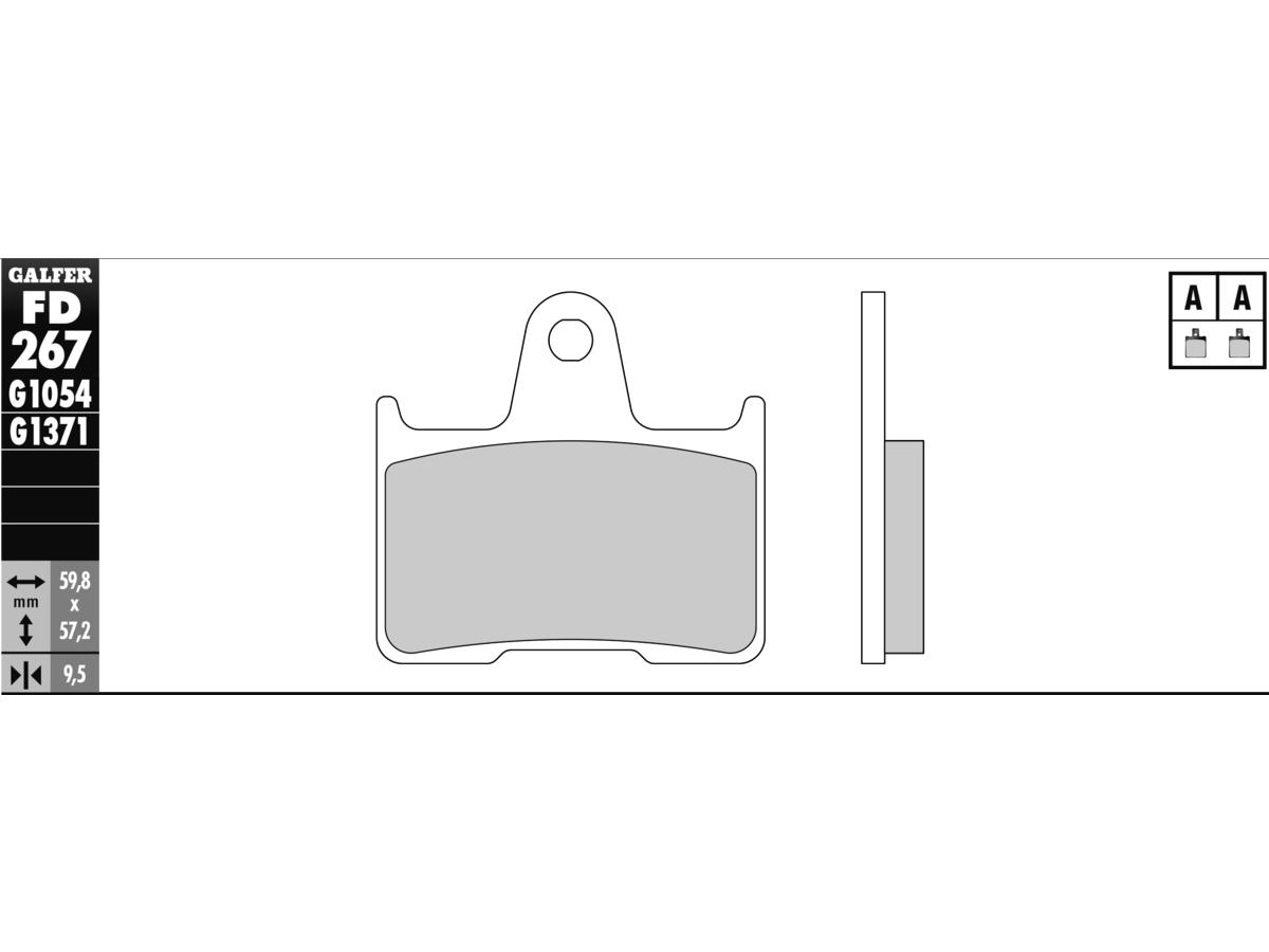 Galfer Semi Metallic Compound G1054 Brake Pad Organic Rear Galfer Default Title