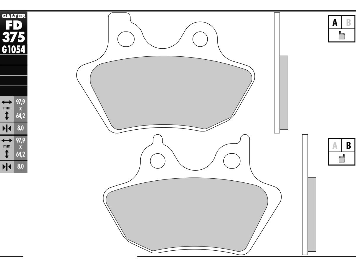 Galfer Semi Metallic Compound G1054 Brake Pad Organic Rear Galfer Default Title