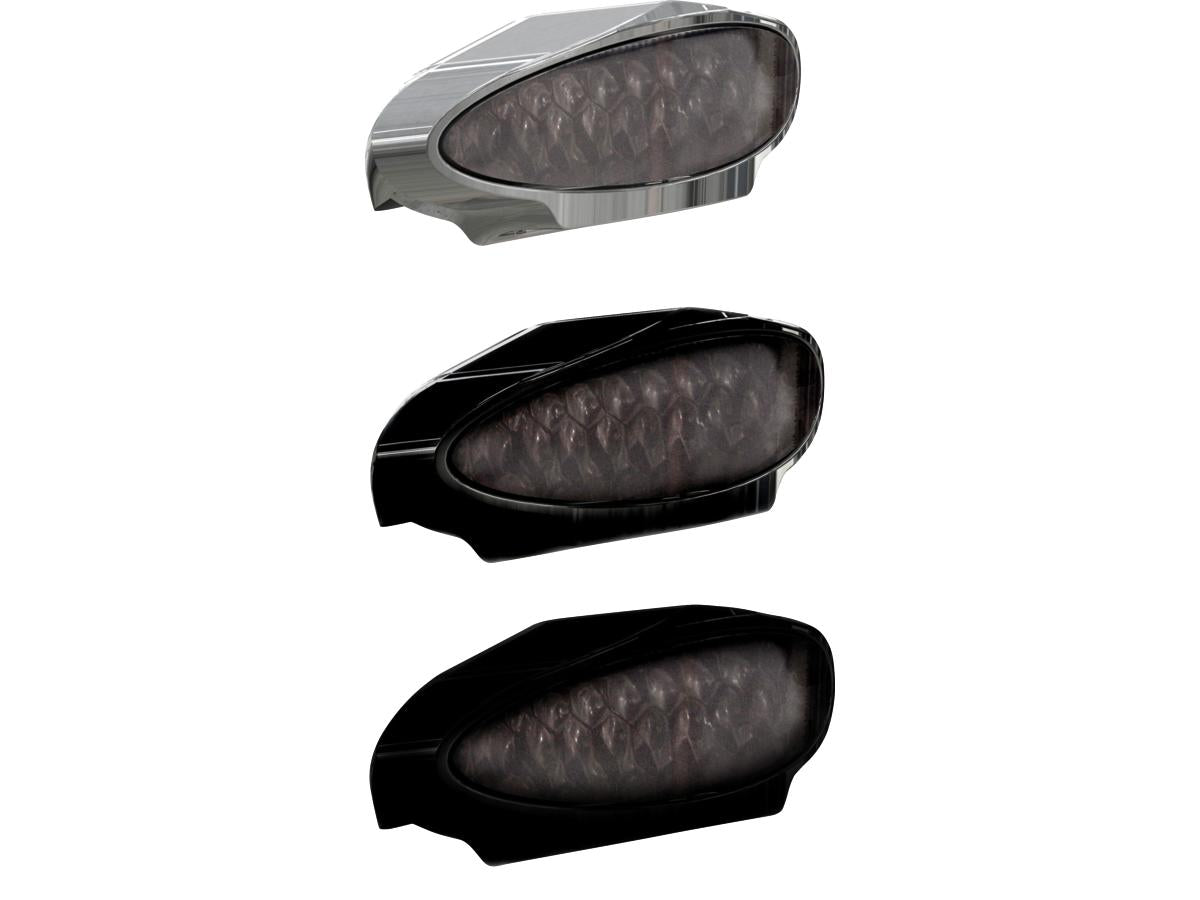 Thunderbike Inside Plate Oval Mini Led Taillight Without Mounting Bracket Black Satin Tinted Led Thunderbike Default Title