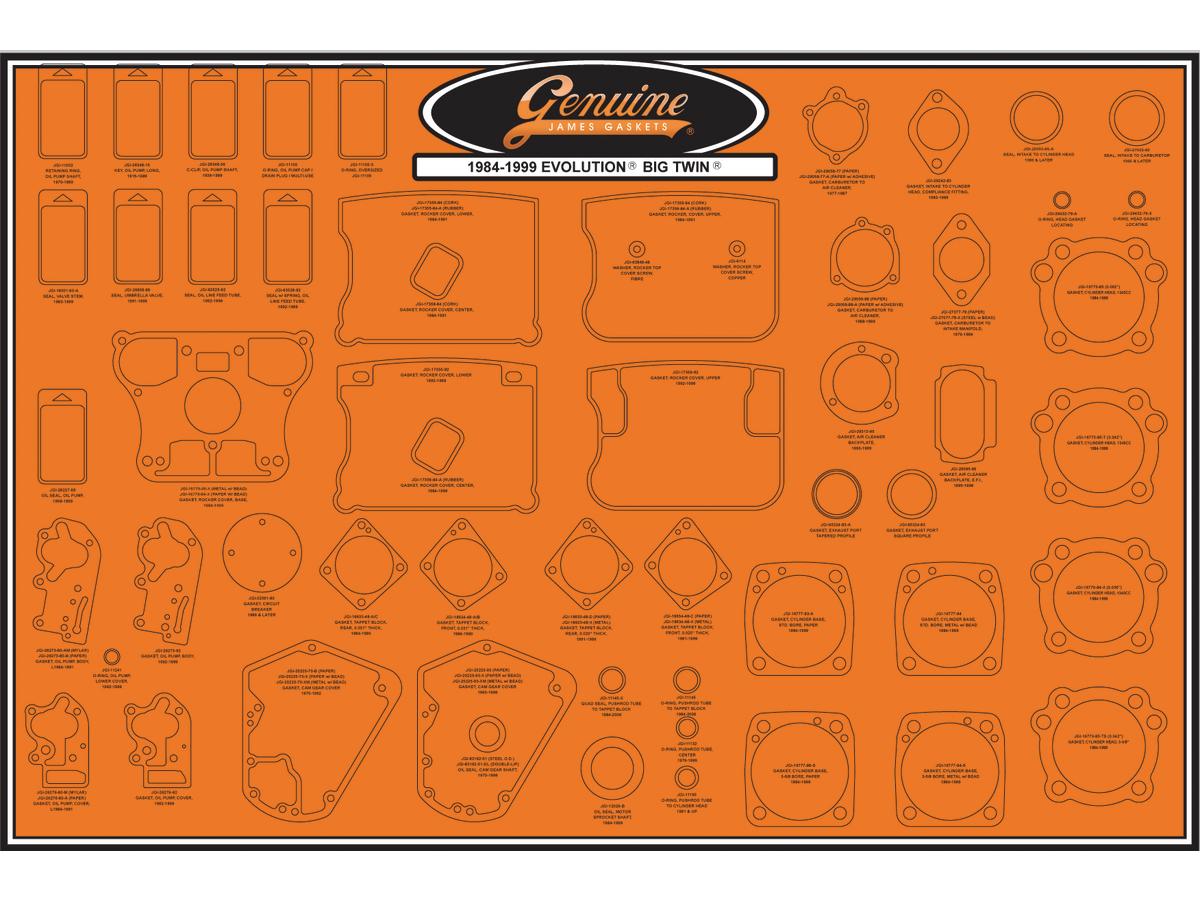 James Gasket Gasket Board For 1984 99 Evo Big Twin Gasket Board James Gasket Default Title