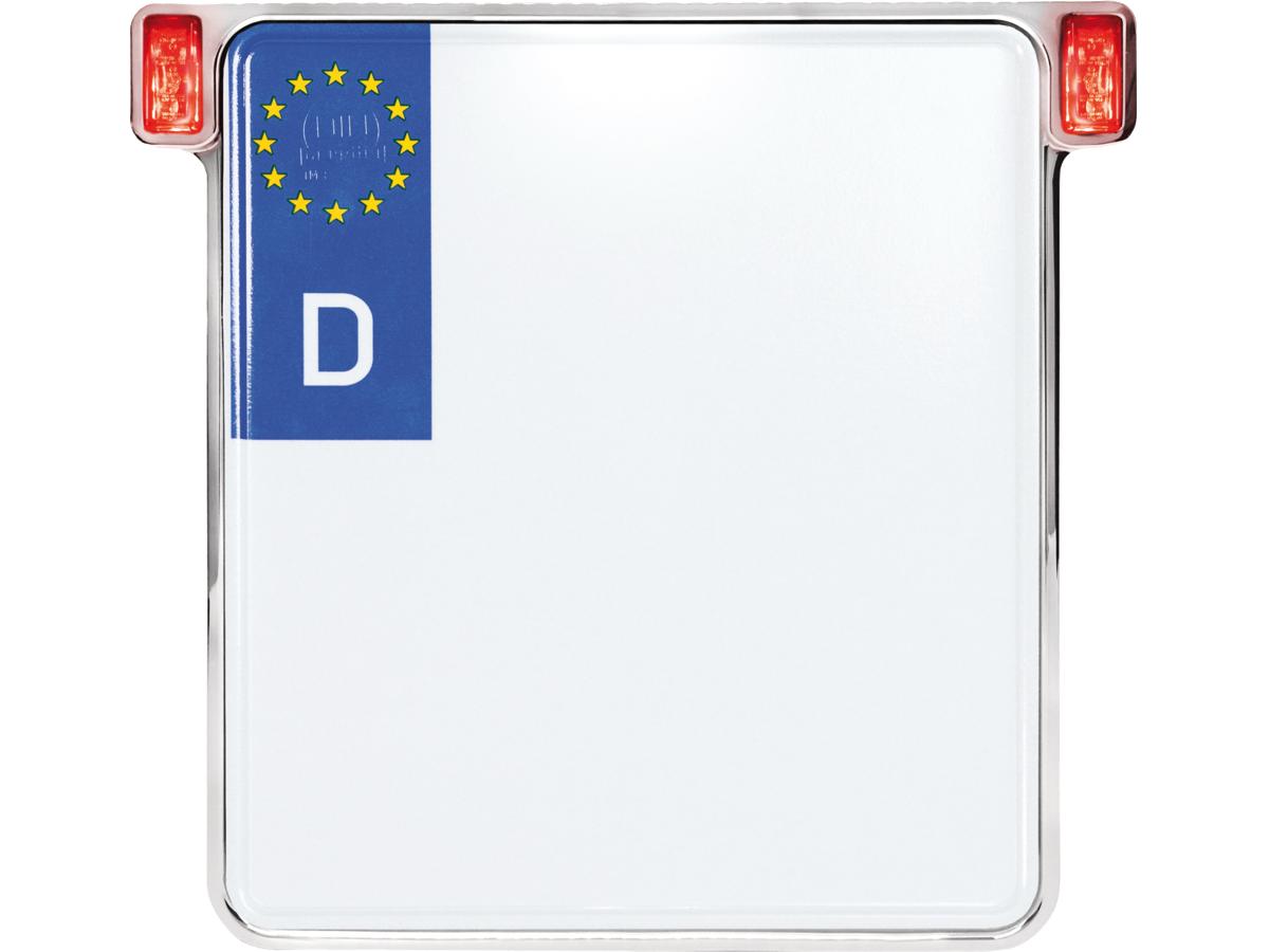 Heinz Bikes All Inn 2.0 License Plate Base Plate Brake Light/Taillight, German Size 200x180mm Chrome Heinz Bikes Default Title