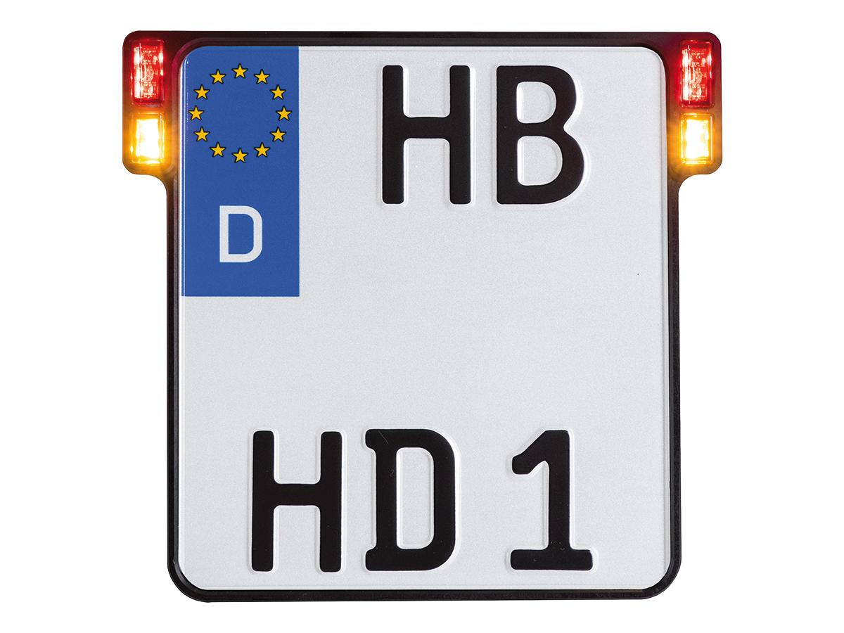 Heinz Bikes All Inn 2.0 License Plate Base Plate Turn Signal/Brake Light/Taillight, German Size 200x180mm Black Anodized Heinz Bikes Default Title
