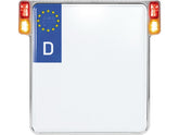 Heinz Bikes All Inn 2.0 License Plate Base Plate Turn Signal/Brake Light/Taillight, German Size 200x180mm Chrome Heinz Bikes Default Title