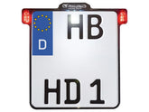 Heinz Bikes All Inn 2.0 License Plate Base Plate Brake Light/Taillight And License Plate Light, German Size 200x180mm Black Anodized Heinz Bikes Default Title