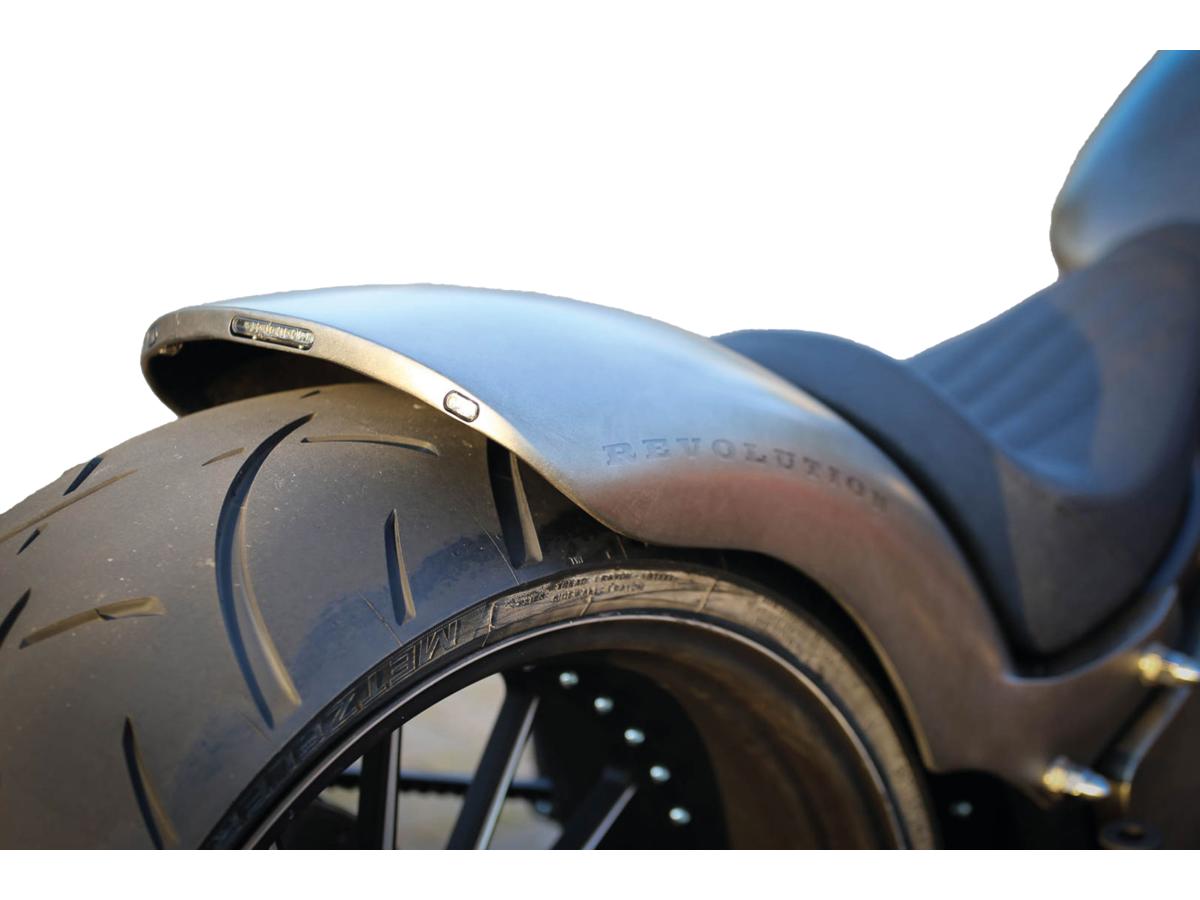 Thunderbike Rear Steel Fender For Twin Cam Softail (Narrow Frame) 260/18" Tire, With Taillight And Turn Signals Raw Thunderbike