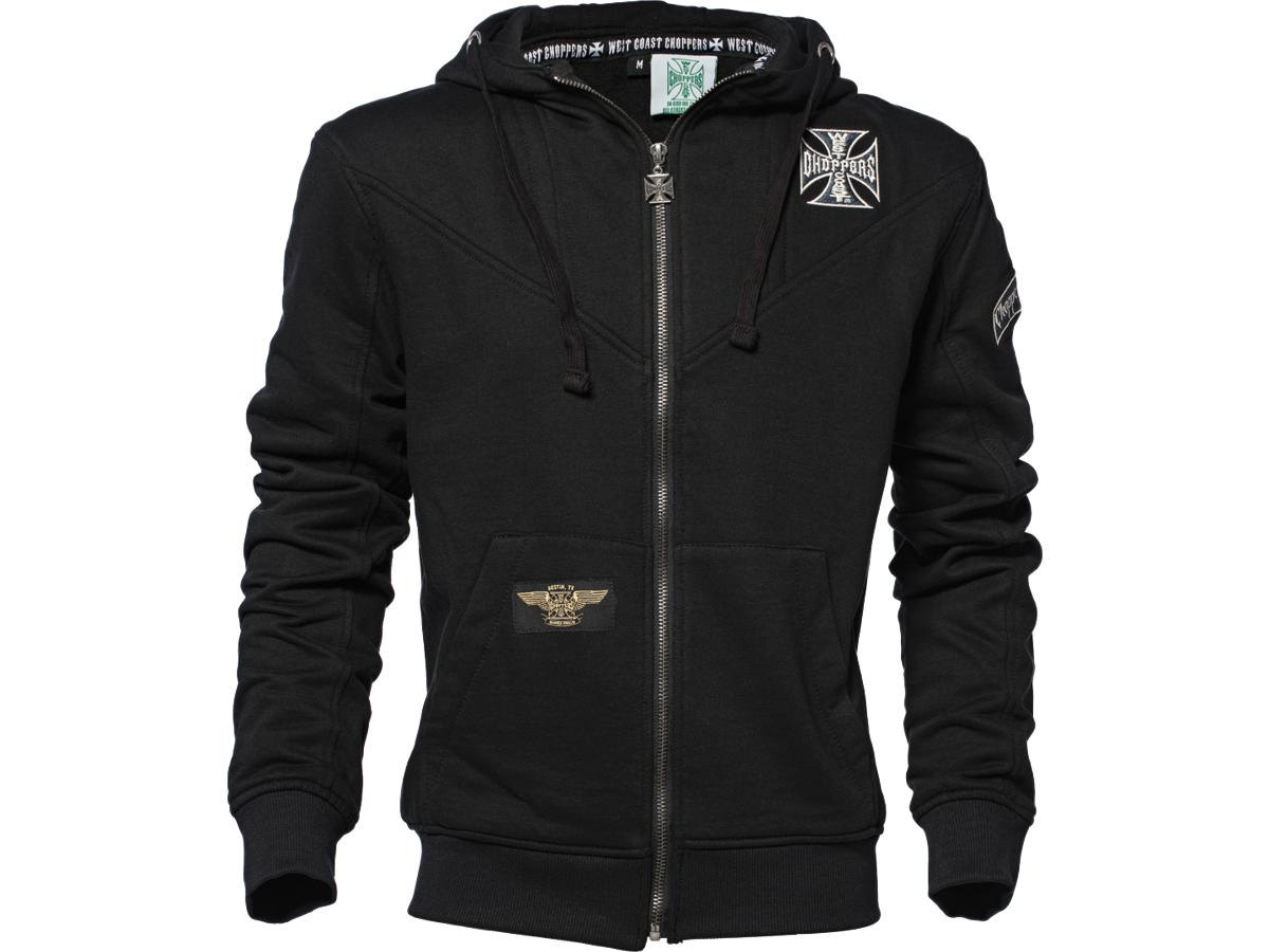 West Coast Choppers Cross Panel Zip Hoodie West Coast Choppers Default Title