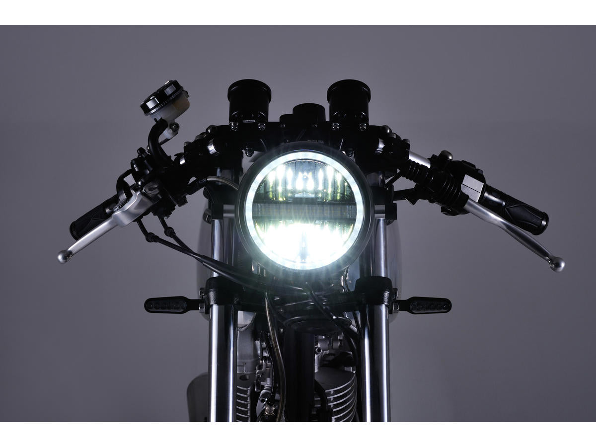 Daytona Japan Neo Vintage 5 3/4" Headlight Matte Black Powder Coated Reflector Led Daytona Japan