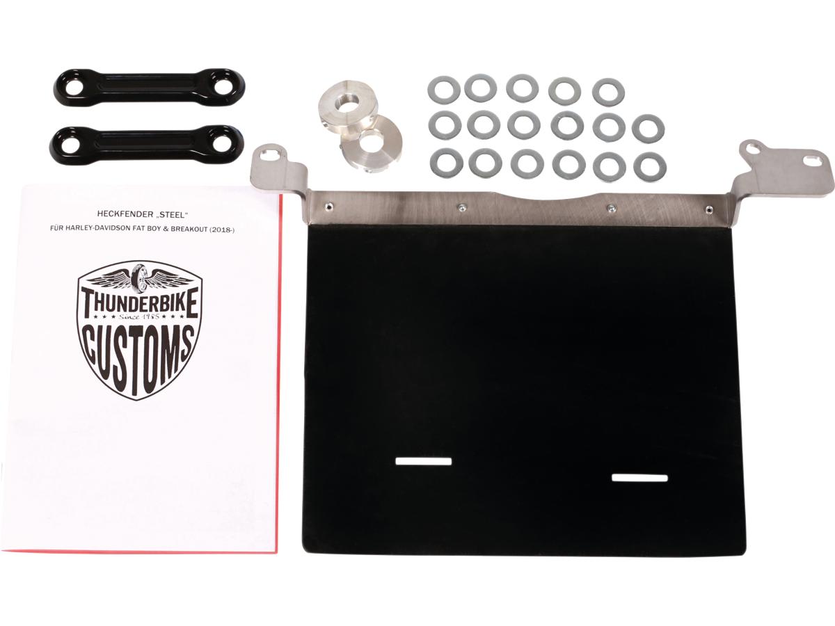 Thunderbike Rear Steel Fender For Milwaukee Eight Softail (Wide Frame) 260/18" Tire, With Taillight And Turn Signals Raw Thunderbike