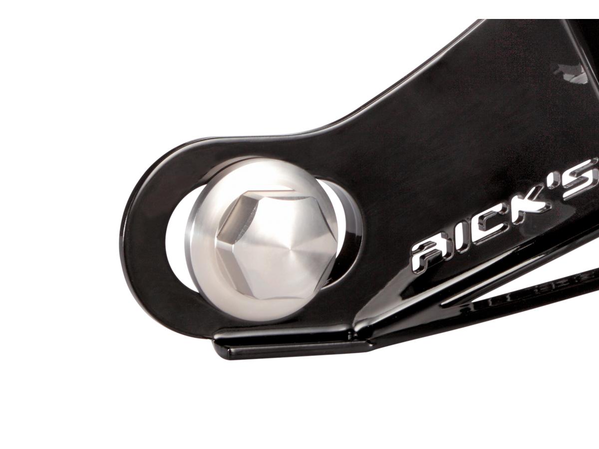 Ricks Motorcycles Short License Plate Side Mount Kit For Softail M8 Short, German Specification Gloss Black Ricks Motorcycles