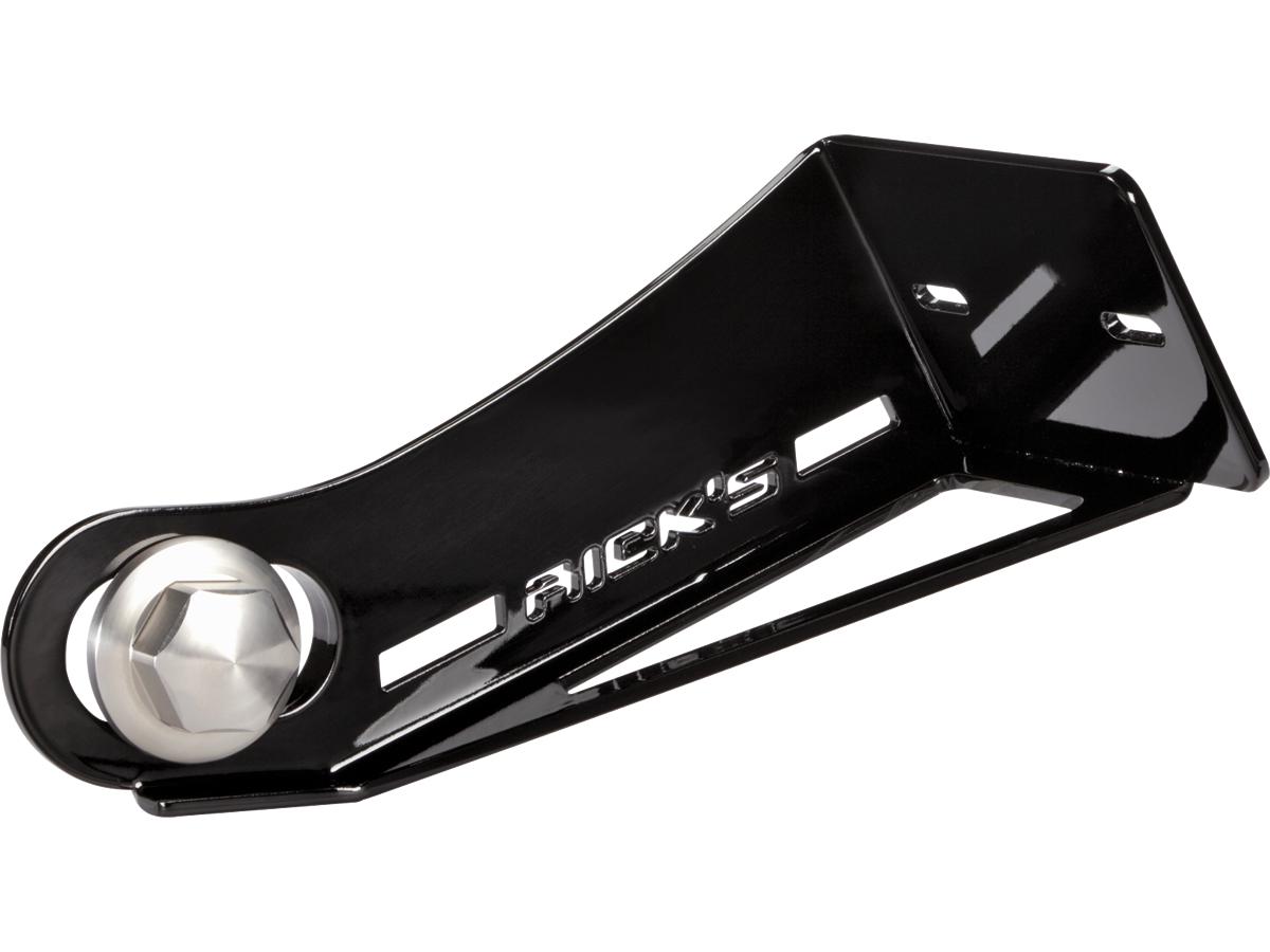 Ricks Motorcycles Long License Plate Side Mount Kit For Softail M8 Long, German Specification Black Anodized Ricks Motorcycles