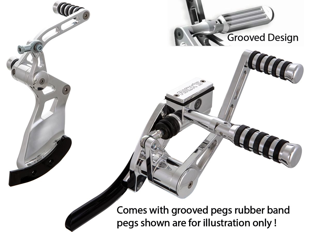 Ricks Motorcycles Forward Control Kit 4" Forwarded, With Ak4.7 Pegs Polished Ricks Motorcycles Default Title