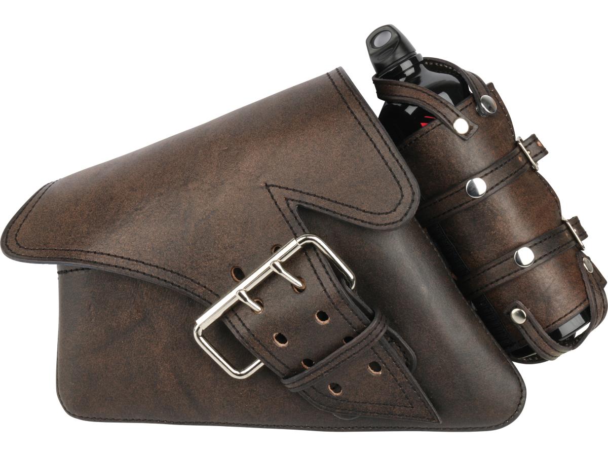 La Rosa Design La Fondina Side Saddlebag With Fuela Bottle Black Left La Rosa Design Default Title