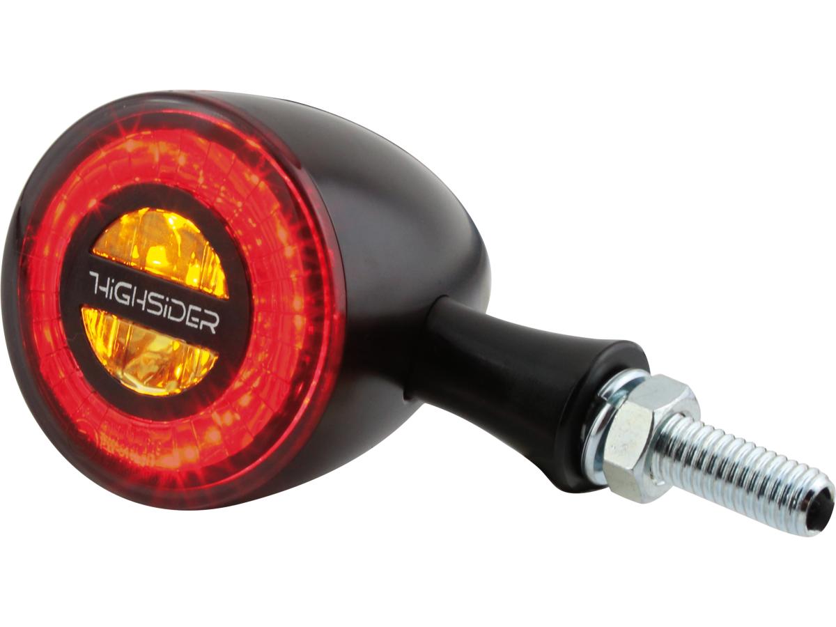 Highsider Rocket Bullet Led Turn Signal/Taillight/Brake Light Black Smoke Led Highsider