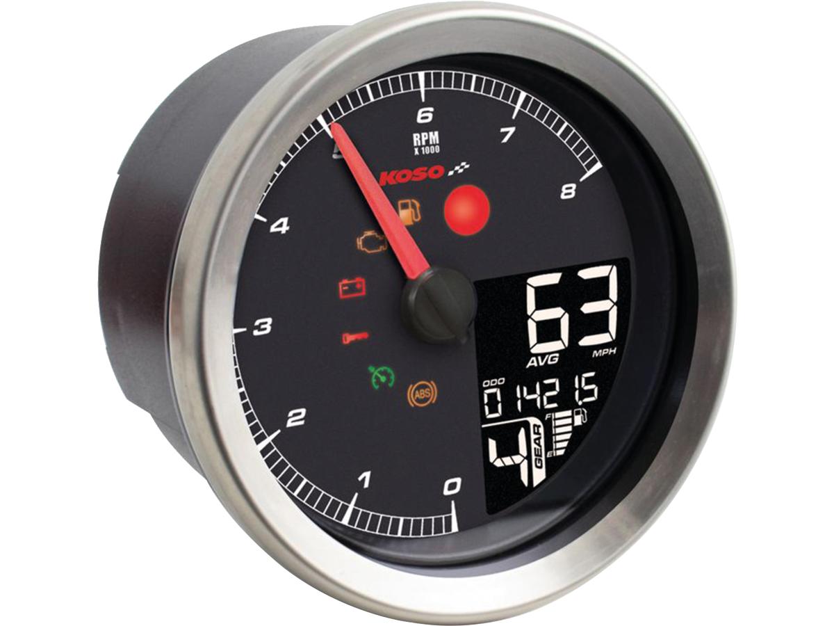 Koso Hd 01 04 Speedometer/Tachometer For Hd 1 04 Scale: 225 Mph; 360 Km/H; Scale Color: Black 85.7 Mm Koso Default Title