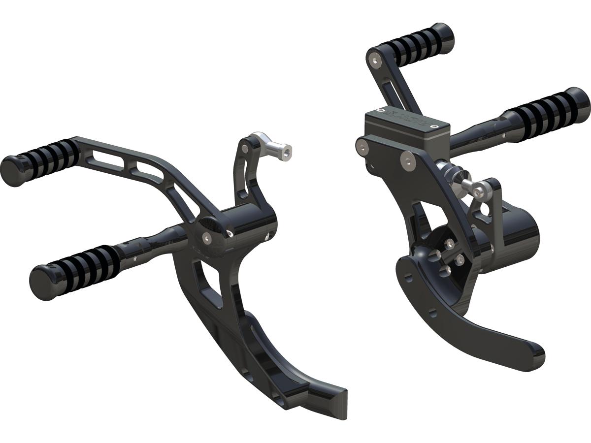 Ricks Motorcycles Forward Control Kit Stock Lenght, With O Ring Pegs Polished Ricks Motorcycles