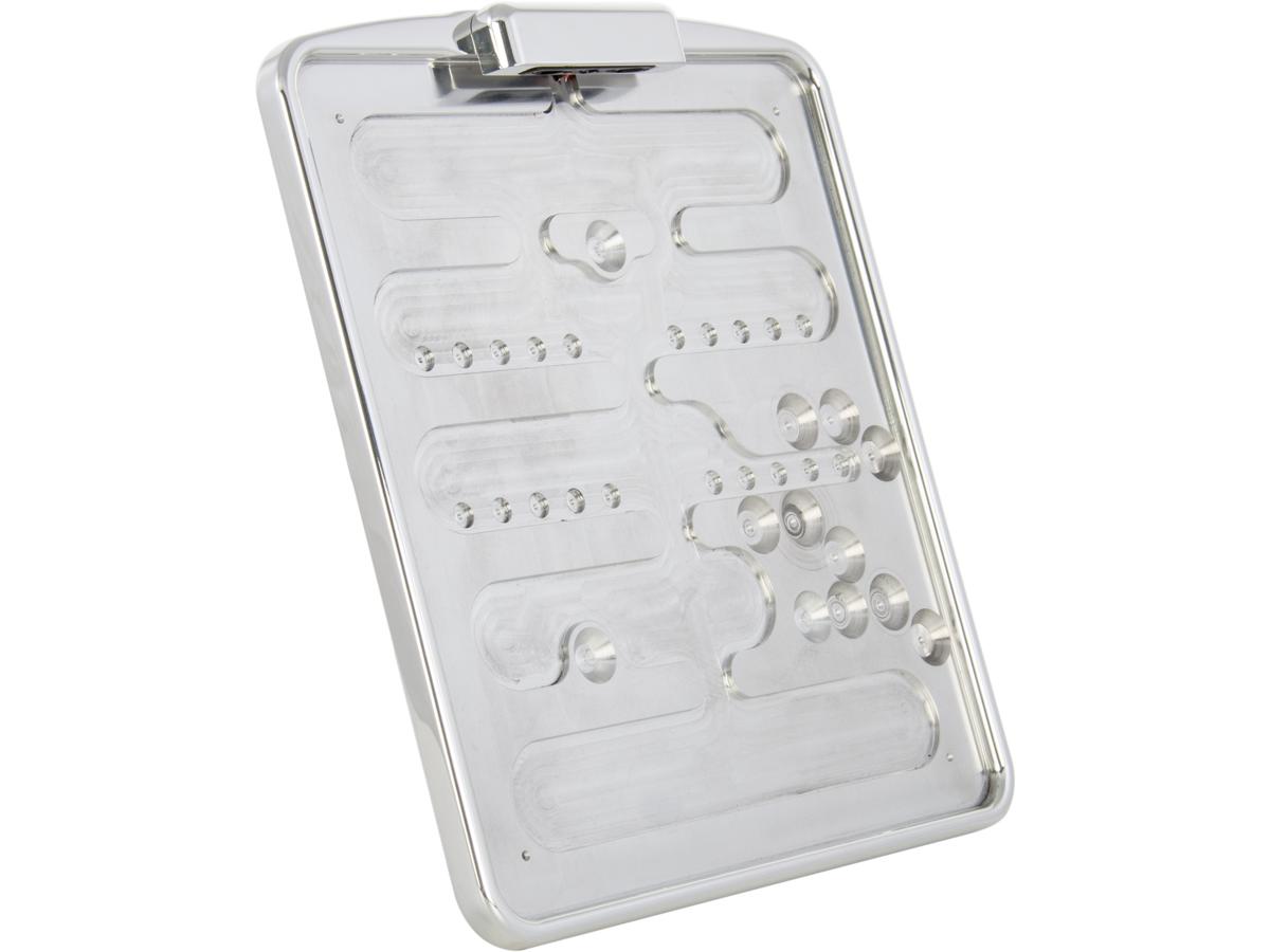 Ricks Motorcycles Framed License Base Plate With License Plate Light Austrian Size 170 X 210mm Aluminium Polished Ricks Motorcycles Default Title