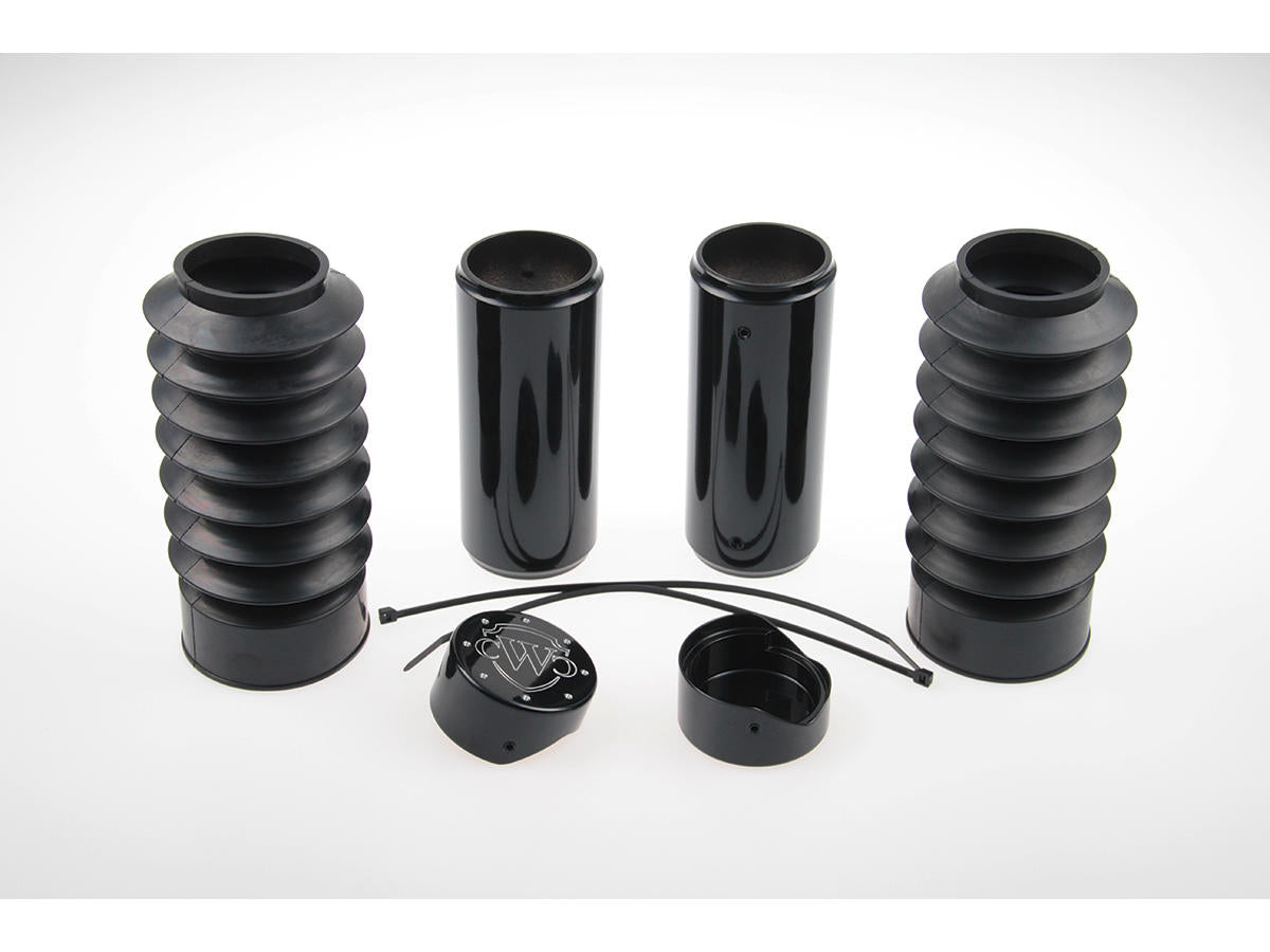 Cult Werk 6 Piece Fork Covers With Lower Fork Rubbers Plain Black Gloss Powder Coated Cult Werk Default Title