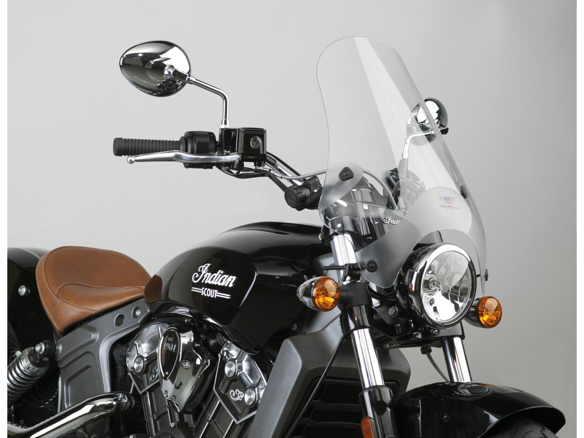 National Cycle Street Shield Windshield With Quick Set Mount For 1" Handlebars, Height: 17", Width: 16", Quick Set 4 Point Handlebar And Fork Mount Included Clear National Cycle