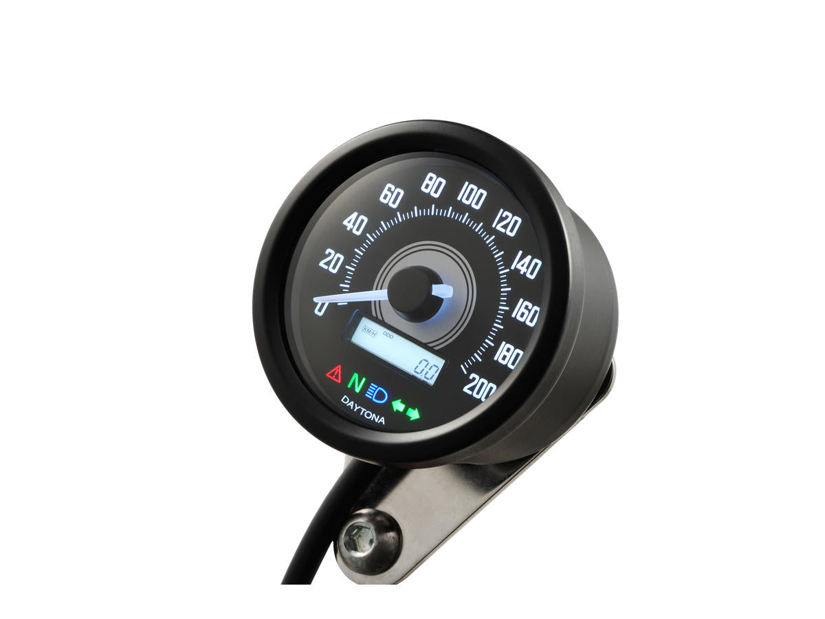 Daytona Japan Velona60 Speedometer Scale: 200 Mph; 200 Km/H, With Indicators Black Stainless Steel Daytona Japan Default Title
