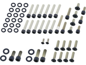 Screws4 Bikes Complete Engine Screw Kit Screws For Fl Shovel Primary Cover, Inspection Cover, Cam Cover, Piont Cover, Lifterbase Satin Black Powder Coated Screws4 Bikes Default Title