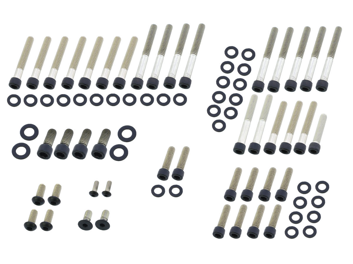 Screws4 Bikes Complete Engine Screw Kit Screws For Sportster Primary , Sprocket , Cam , Derby , Timer , Inspection Cover, Anti Rotation Plate, Lifterbase, Rockerboxes Satin Black Powder Coated Screws4 Bikes Default Title