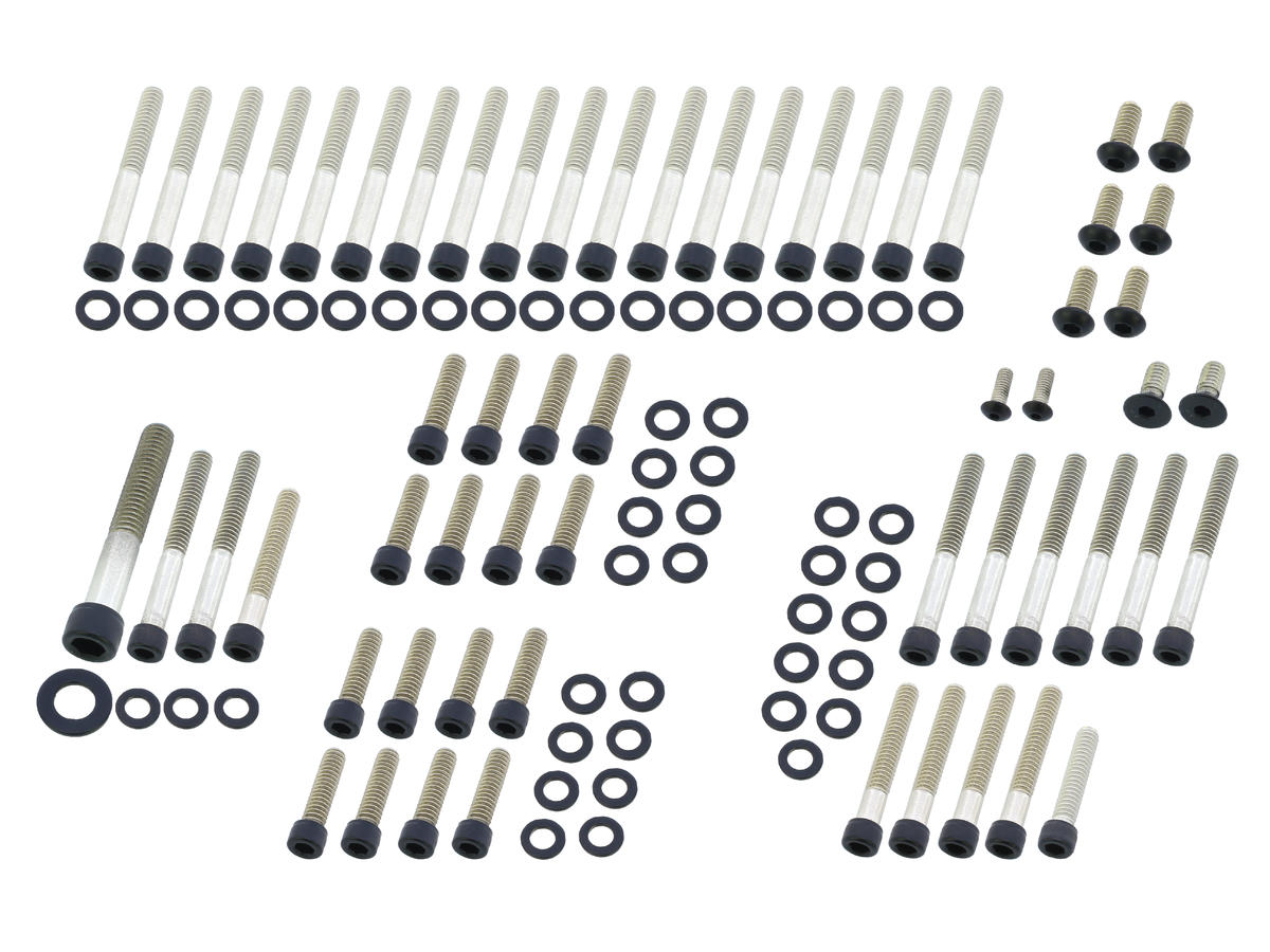 Screws4 Bikes Complete Engine Screw Kit Screws For Sportster Primary , Sprocket , Cam , Derby , Timer , Inspection Cover, Lifterbase, Rockerboxes Satin Black Powder Coated Screws4 Bikes Default Title