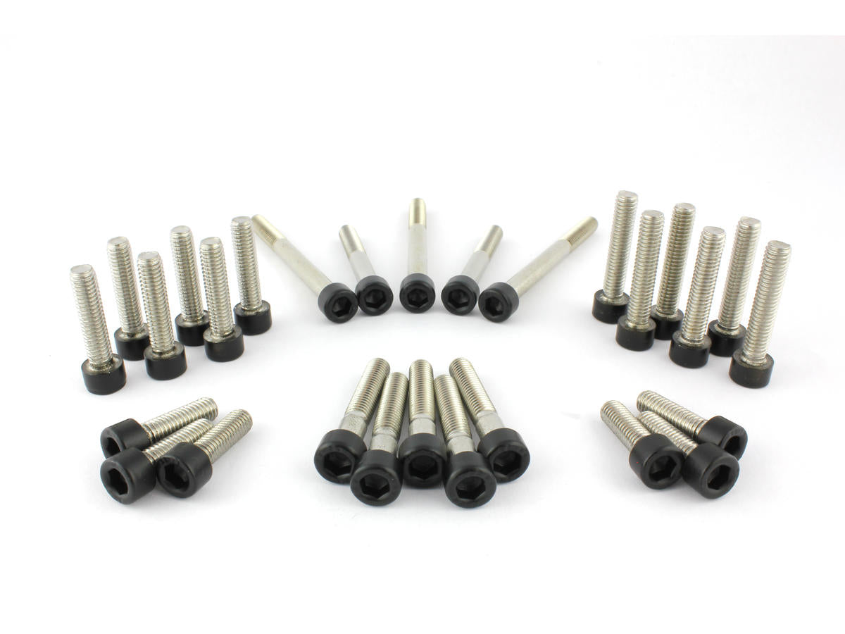 Screws4 Bikes Complete Engine Screw Kit Screws Are Supplied For Primary Cover, Plate Primary, Sprocket Cover, Cam Cover Satin Black Powder Coated Screws4 Bikes Default Title