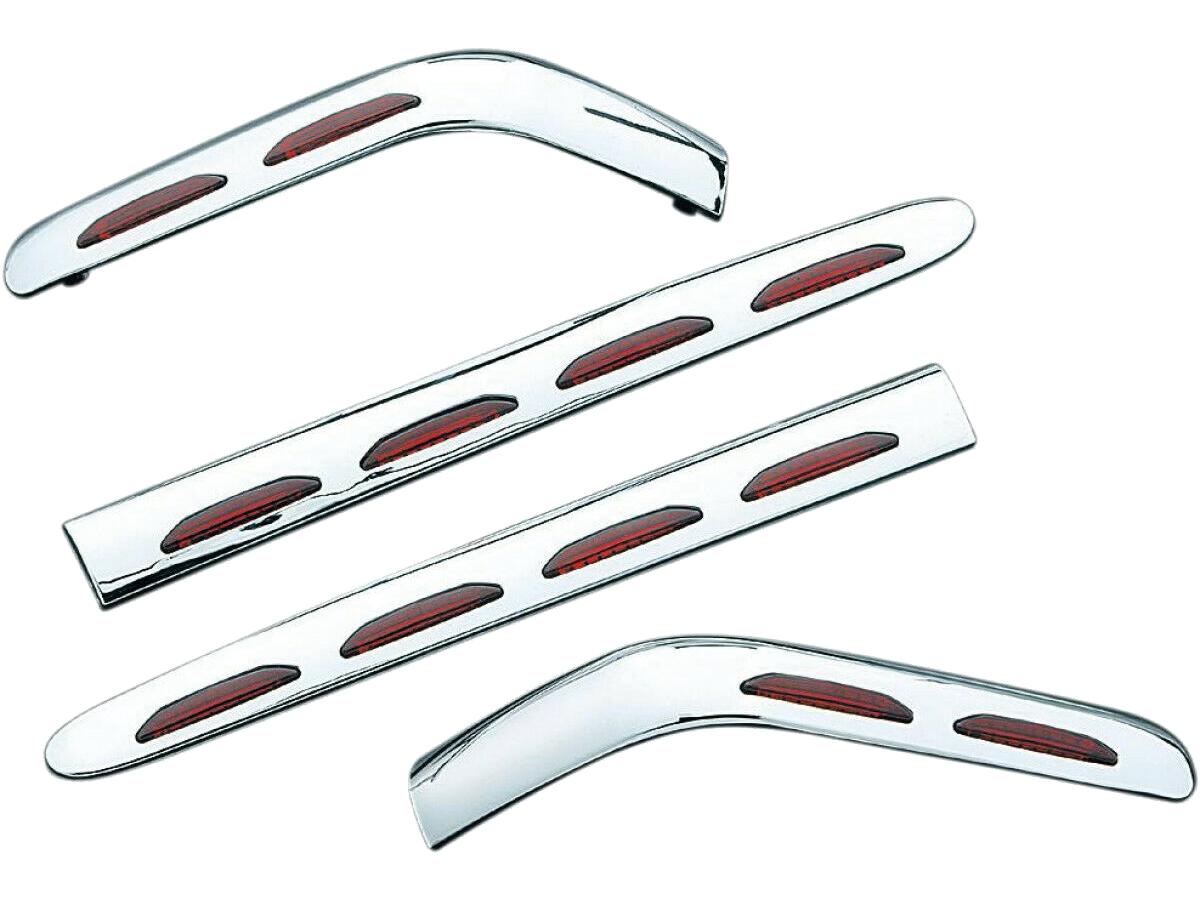 Kuryakyn Lighted Trunk And Saddlebag Molding Saddlebag Molding Set With Red Lens Chrome Red Led Kuryakyn Default Title