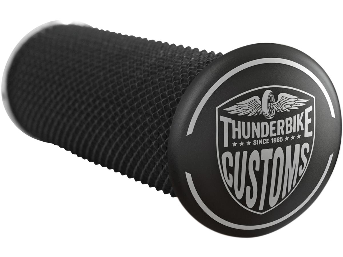 Thunderbike New Custom Base Grip And Footpeg Toppers Black Thunderbike
