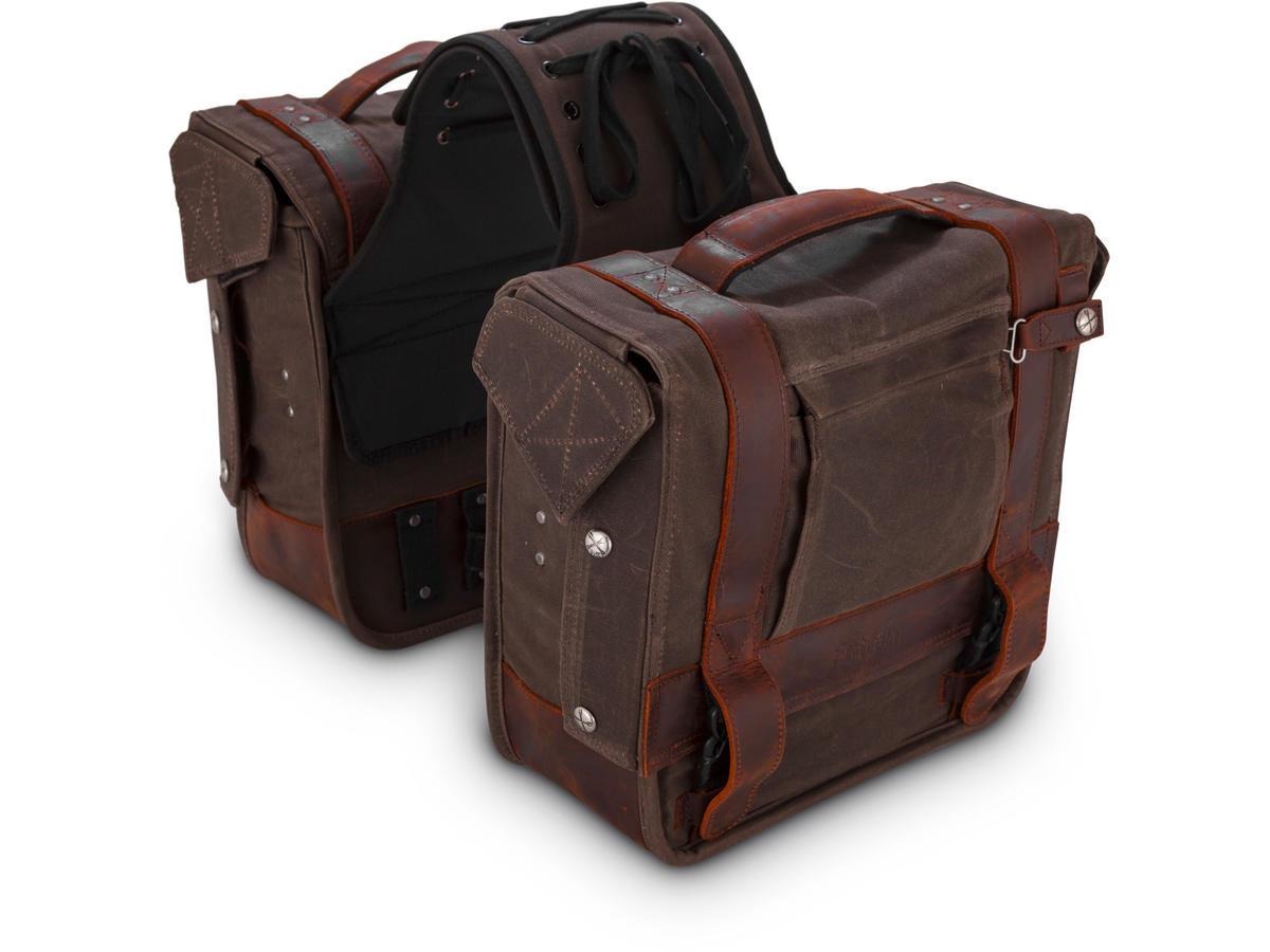Burly Brand Voyager Throwover Saddlebags Dark Oak Burly Brand Default Title