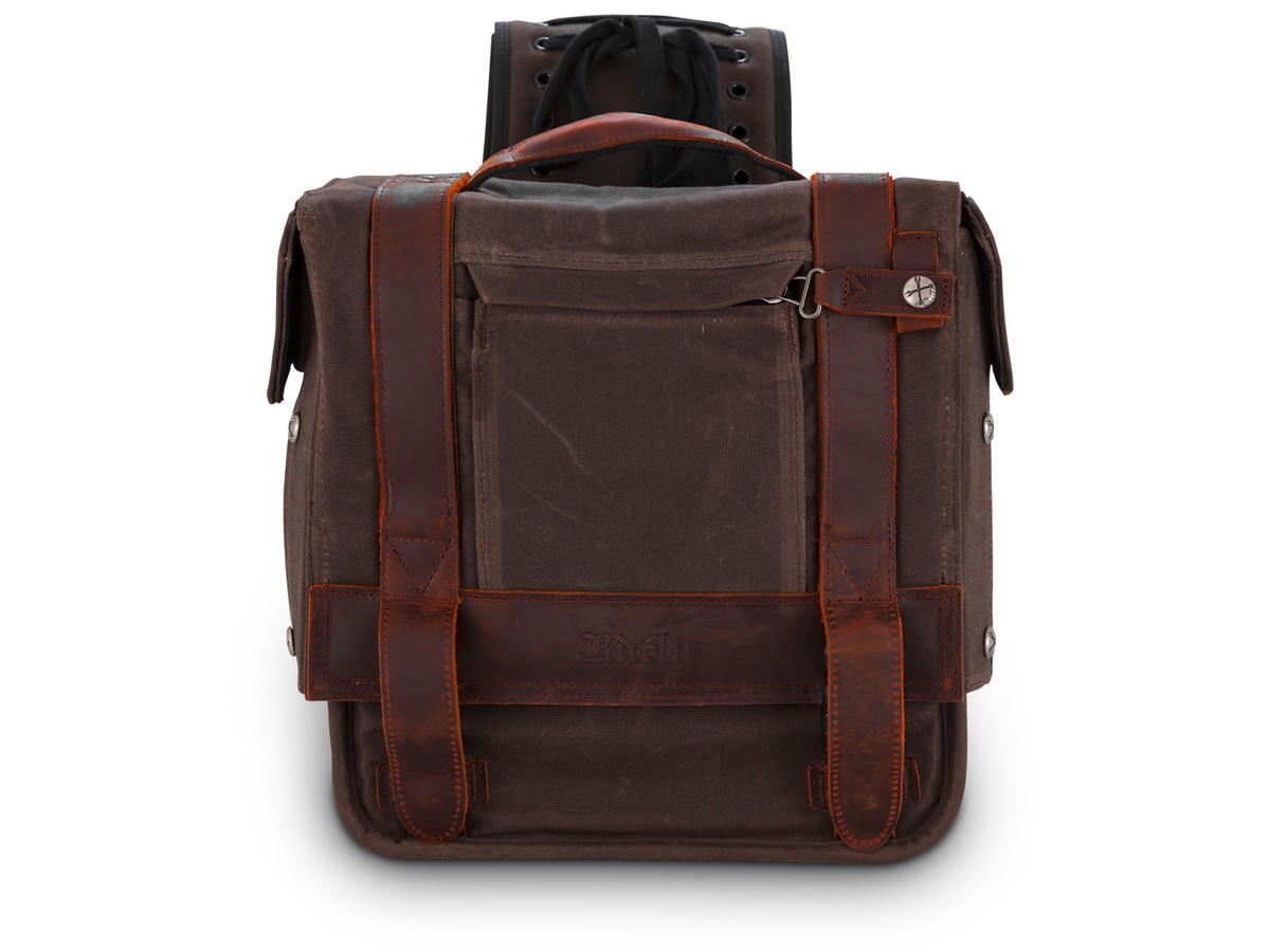 Burly Brand Voyager Throwover Saddlebags Dark Oak Burly Brand
