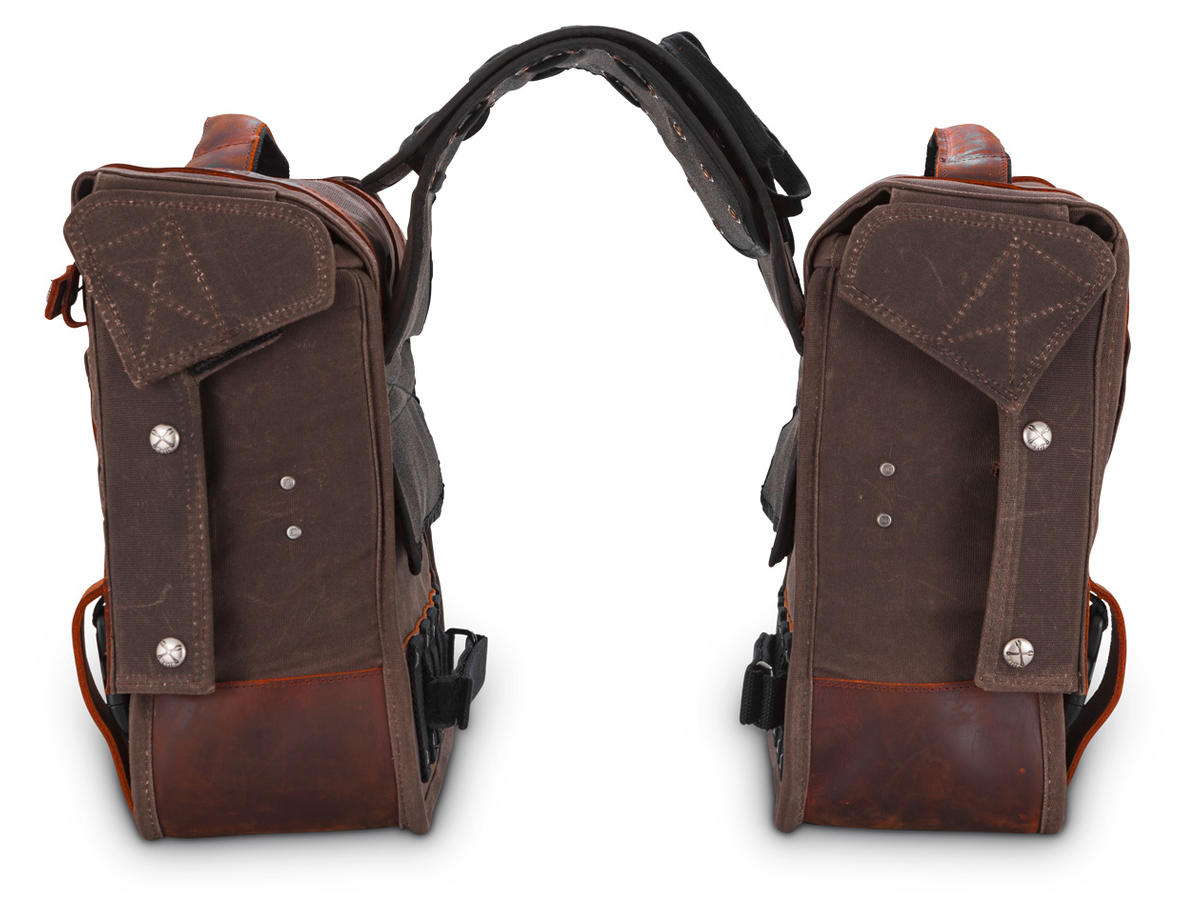 Burly Brand Voyager Throwover Saddlebags Dark Oak Burly Brand