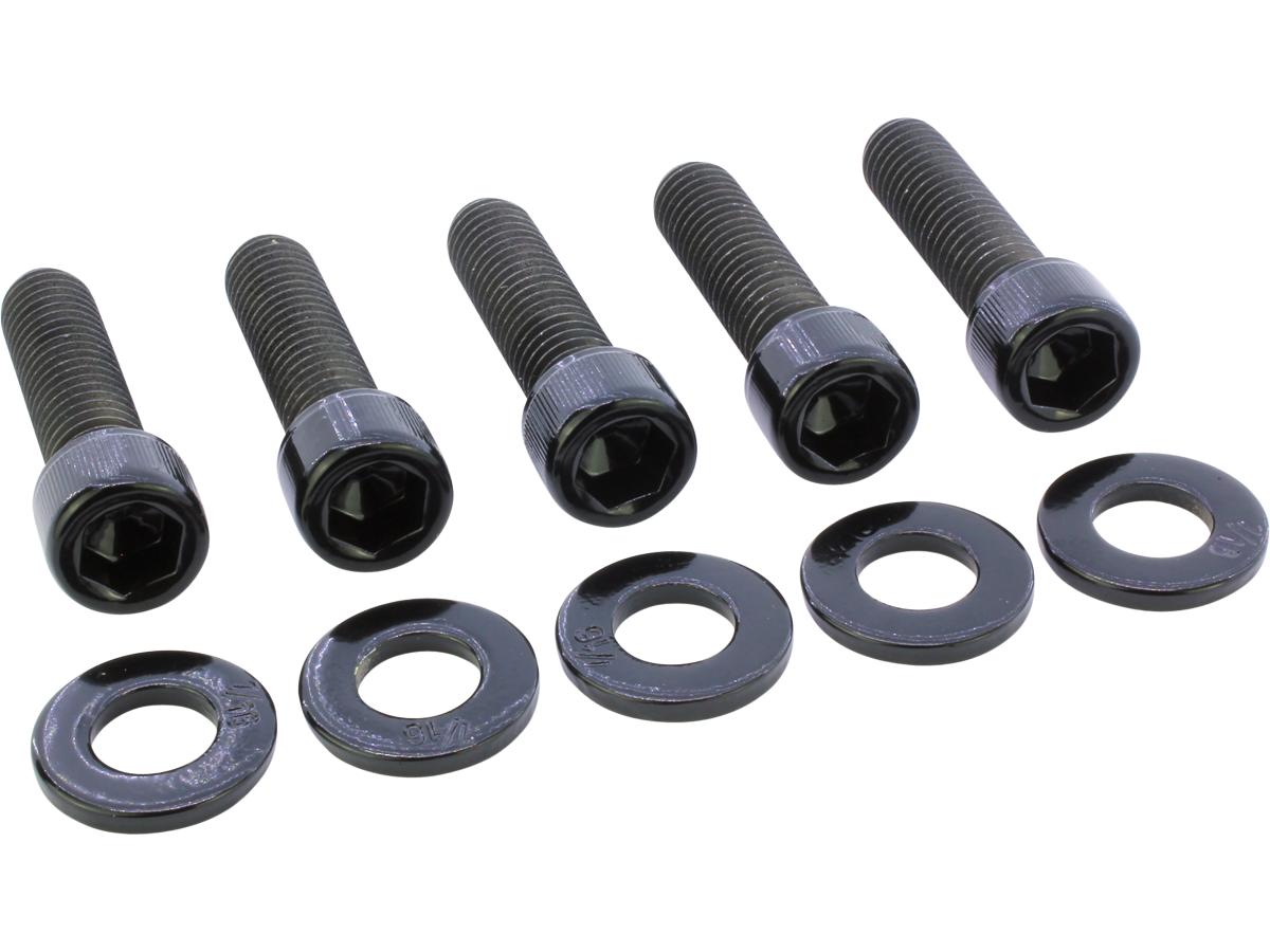 Screws4 Bikes Sprocket/Pulley Screw Kit 5 Allen Head Screws, 5 Washers Gloss Black Powder Coated Screws4 Bikes Default Title