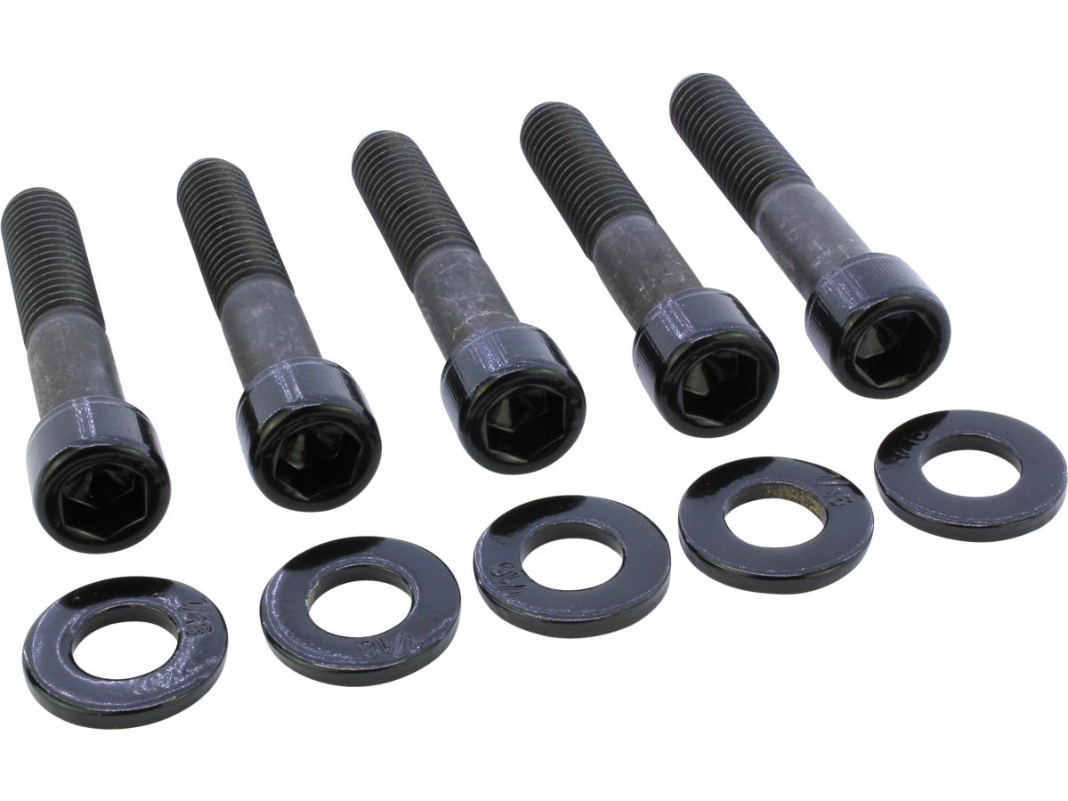 Screws4 Bikes Sprocket/Pulley Screw Kit 5 Allen Head Screws, 5 Washers Gloss Black Powder Coated Screws4 Bikes Default Title
