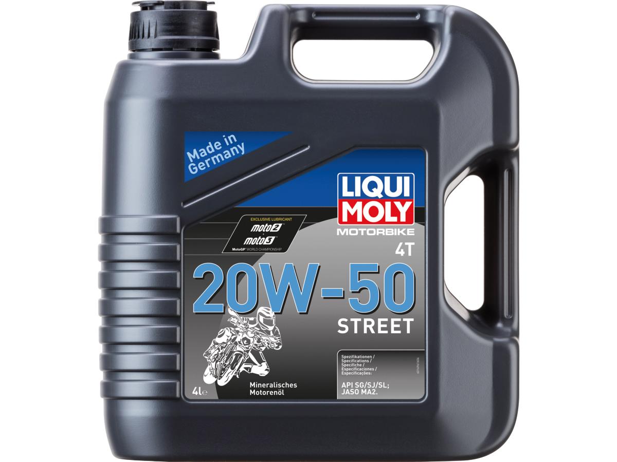 Liqui Moly Motorbike 4 T Street Mineral Based Engine Oil 4 Liter Api Sg Api Sj Api Sl Jaso Ma2 Sae 20 W50 Liqui Moly Default Title