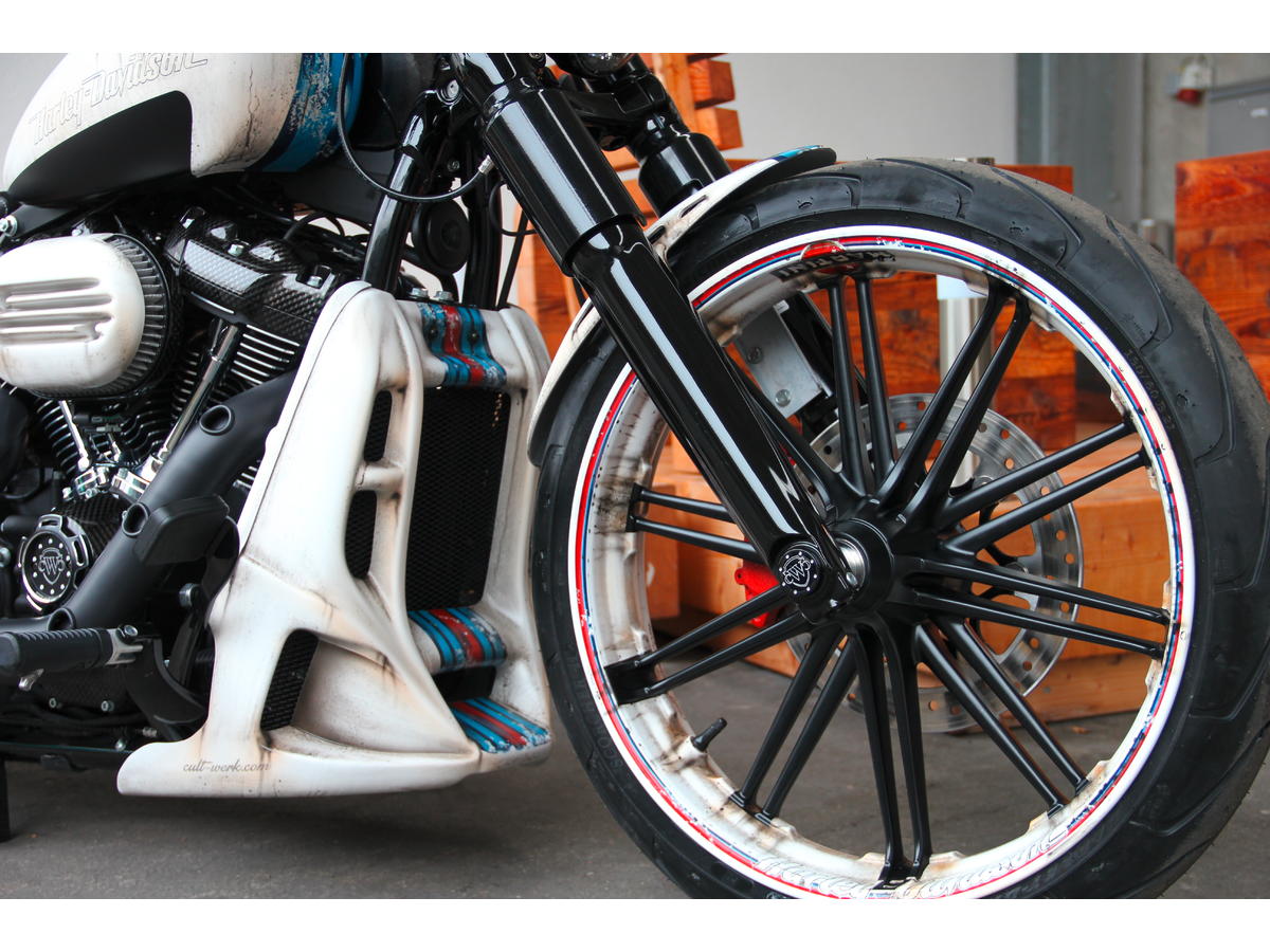 Cult Werk Racing Radiator Cover For Softail Models Frame Cover Gloss Black Cult Werk