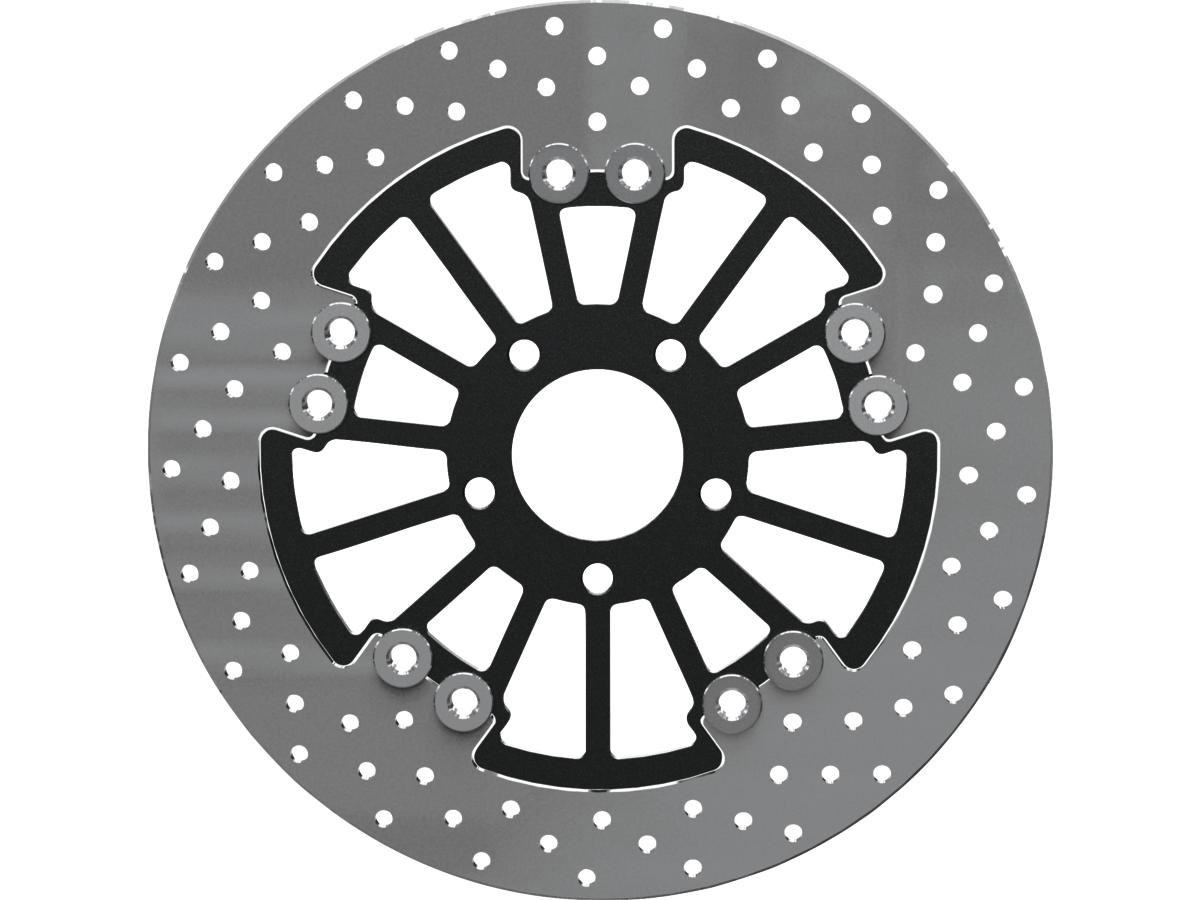 Thunderbike Round 340 Mm Floated Brake Disc Spoke Black Satin Front Thunderbike Default Title