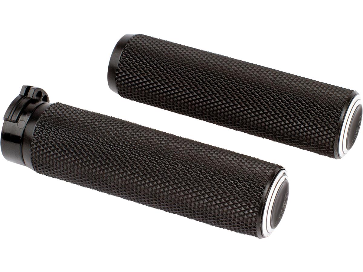 Arlen Ness Dual Ring Fusion Grips Black Anodized 1" Throttle Cables Arlen Ness Default Title