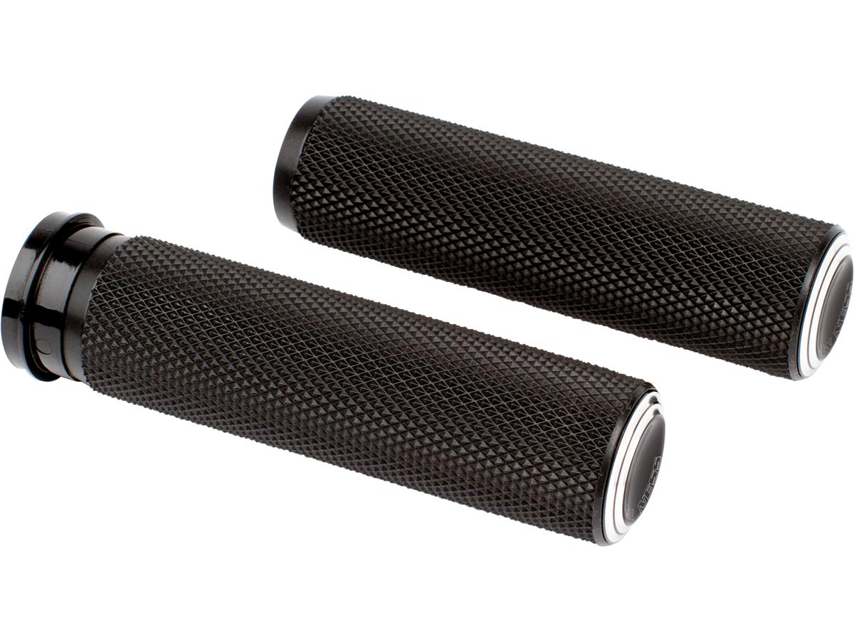 Arlen Ness Dual Ring Fusion Grips Black Anodized 1" Throttle By Wire Arlen Ness Default Title
