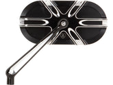 Arlen Ness Deep Cut Caged Series Forged Billet Mirror Black Anodized Left Arlen Ness Default Title