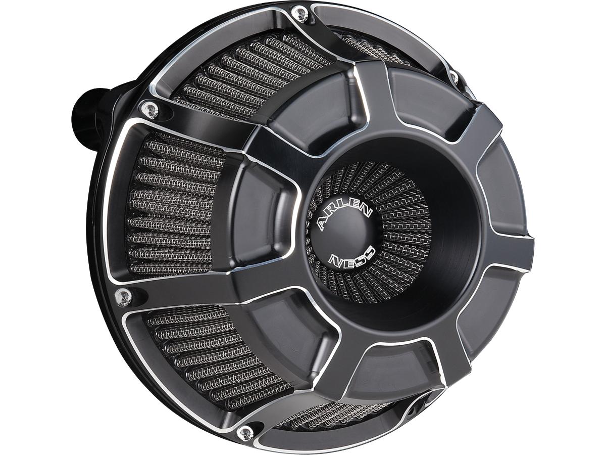 Arlen Ness Beveled Inverted Series Air Cleaner Black Anodized Arlen Ness Default Title