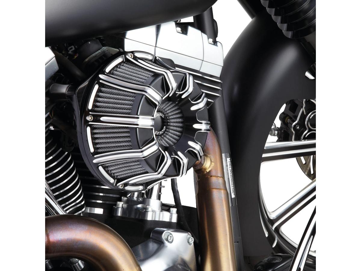 Arlen Ness 10 Gauge Inverted Series Air Cleaner Black Cut Anodized Arlen Ness