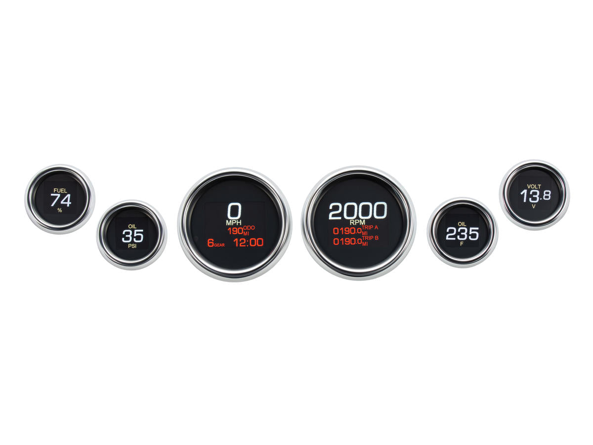 Dakota Digital Mlx 8600 Dresser And Bagger Direct Plug In 6 Gauge Kit Chrome Bezel Dakota Digital Default Title